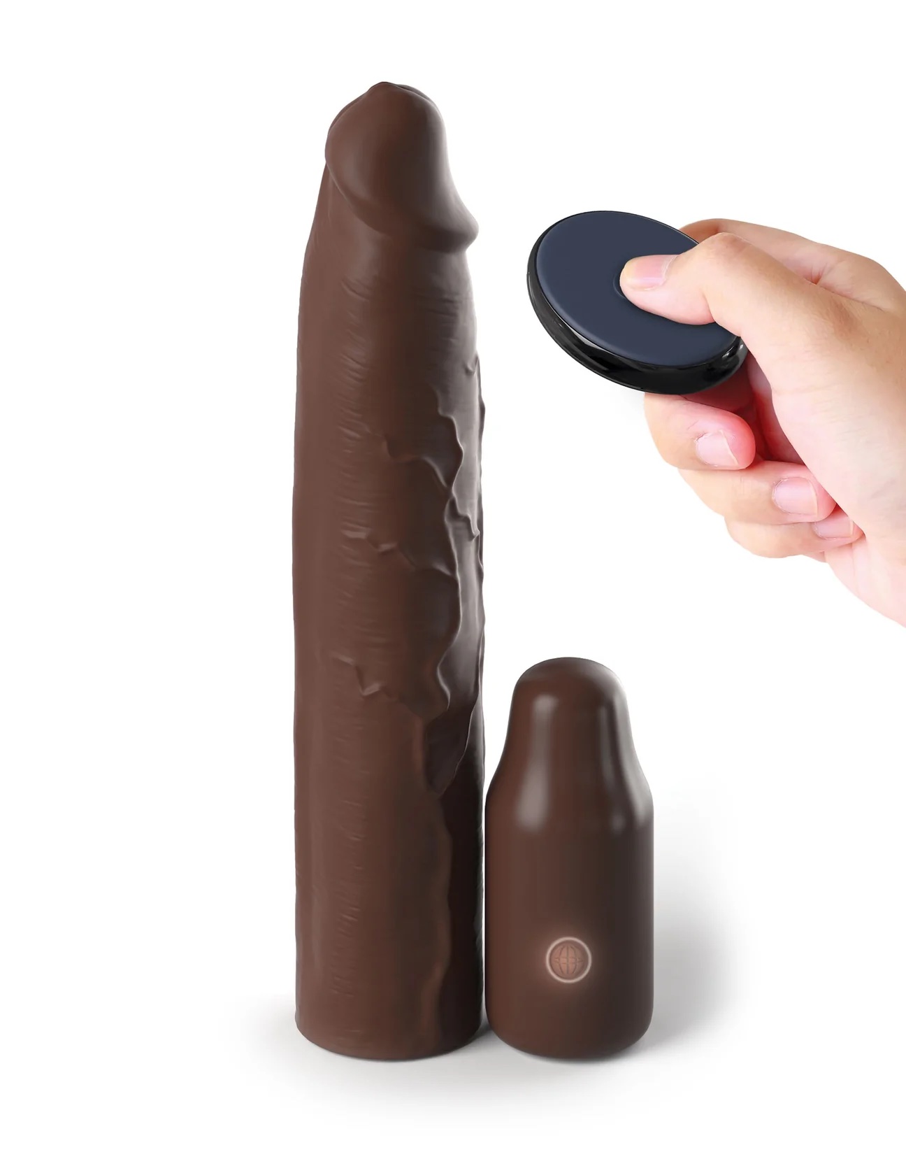 3" Vibrating Mega X-tension with Remote - Brown
