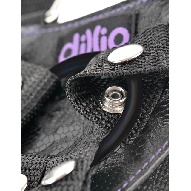 Dillio 6" Strap-On Suspender Harness - Purple