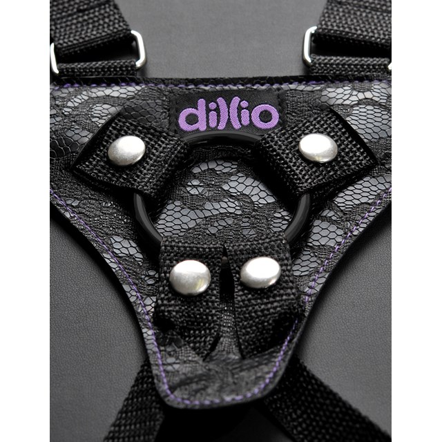 Dillio 6" Strap-On Suspender Harness - Purple