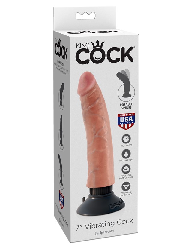 Vibrerande Dildo 22 cm - Ljus Hudfärg