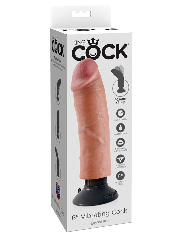 Vibrerande Dildo 20 cm -  Ljus Hudfärg