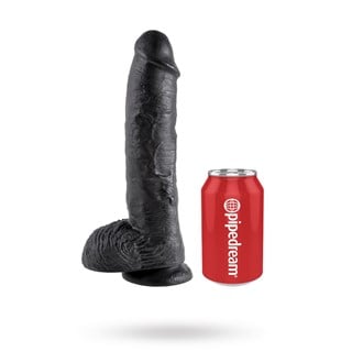 Dildo Med Pung 27 Cm - Svart