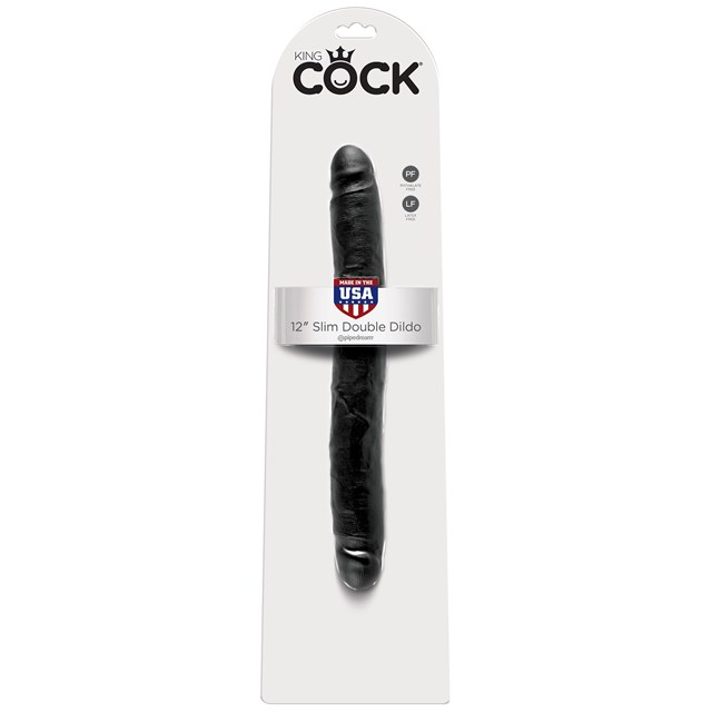 Slim Double Dildo 30cm - Black