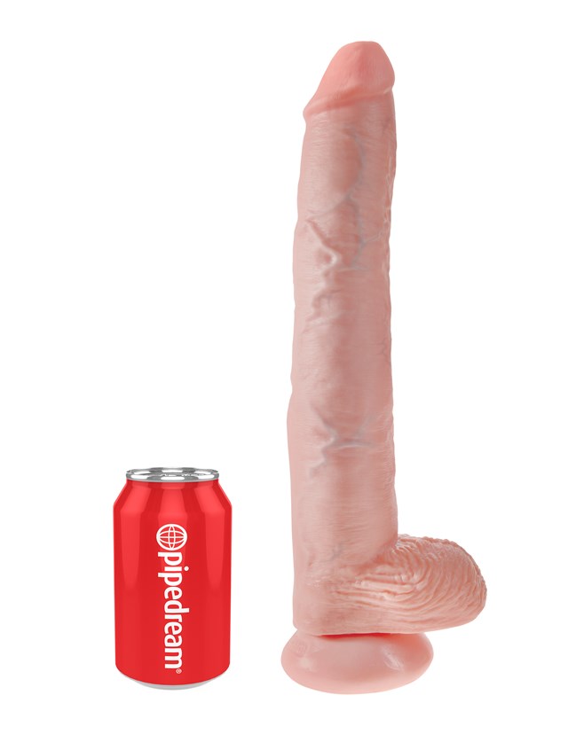 Dildo med Pung 38 cm - Ljus hudfärg
