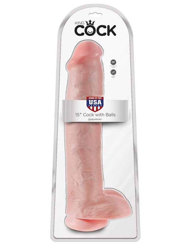 Dildo med Pung 42 cm - Ljus Hudfärg