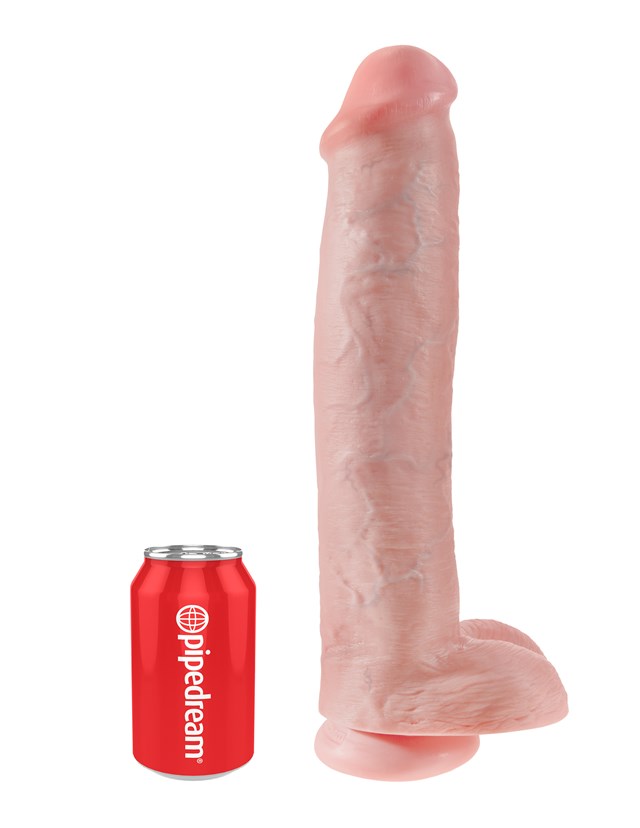 Dildo med Pung 42 cm - Ljus Hudfärg