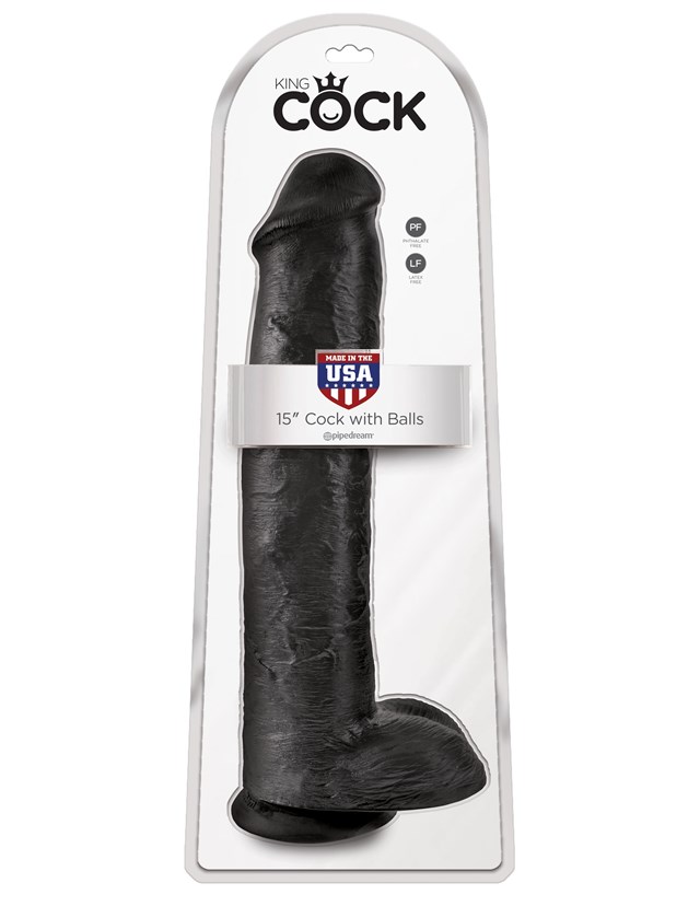 Dildo med Pung 42 cm - Svart