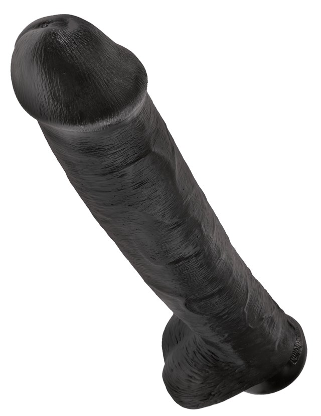 Dildo med Pung 42 cm - Svart