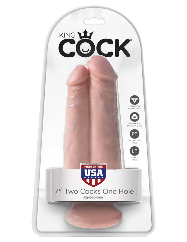 Two Cocks One Hole 18cm - Flesh