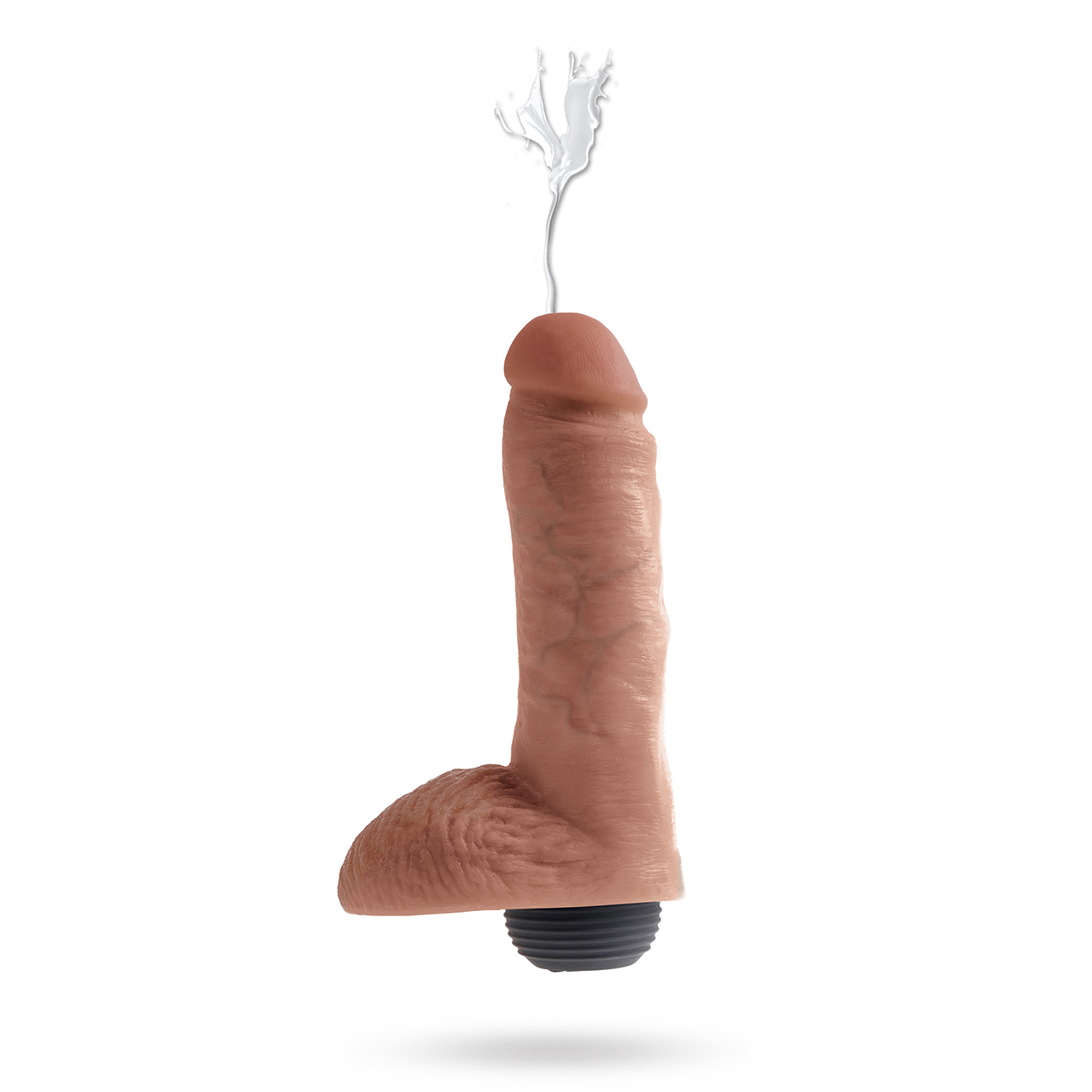 Sprutande Dildo Med Pung 20 cm - Solbränd