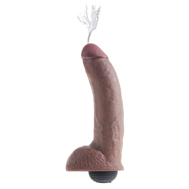 King Cock Squirting with Balls 23cm - Brown