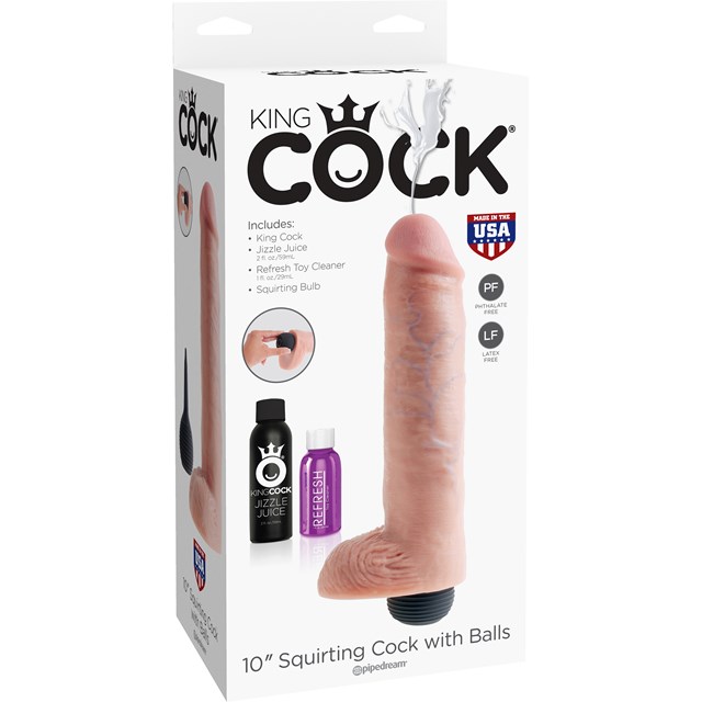 King Cock Squirting with Balls 26cm - Flesh