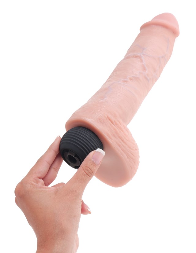 Sprutande Dildo med pung 25 cm - Naturligt Ljus