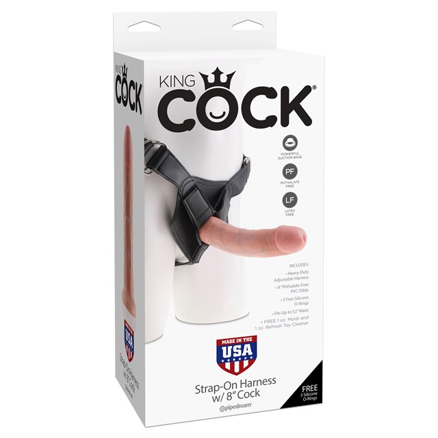 King Cock Strap-on Harness w/ 8" Cock