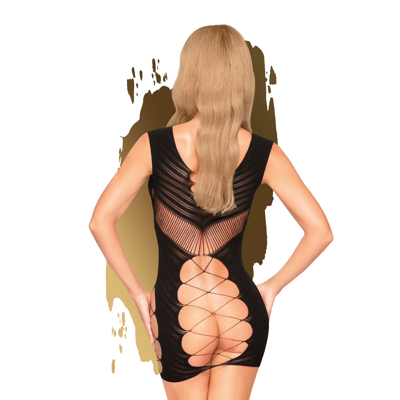 Flame On The Rock - Mini Dress with Criss Criss Details - Black