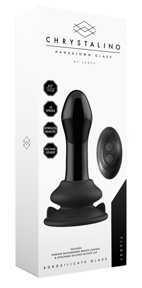 Pluggy - Glass Vibrator with Suction Cup