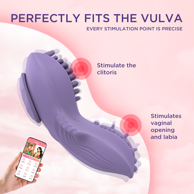 Purple Wearable Clip-On Vibrator With App