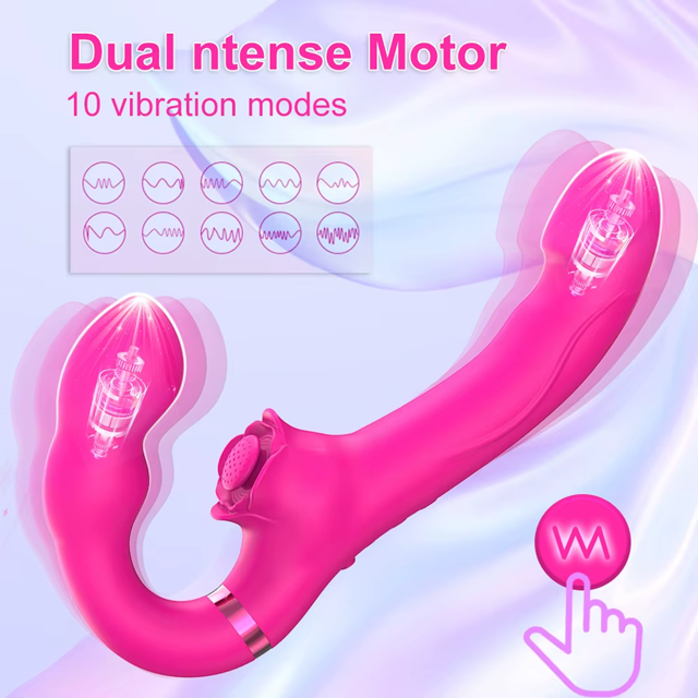 RC Vibrating & Tapping Strapless Strapon