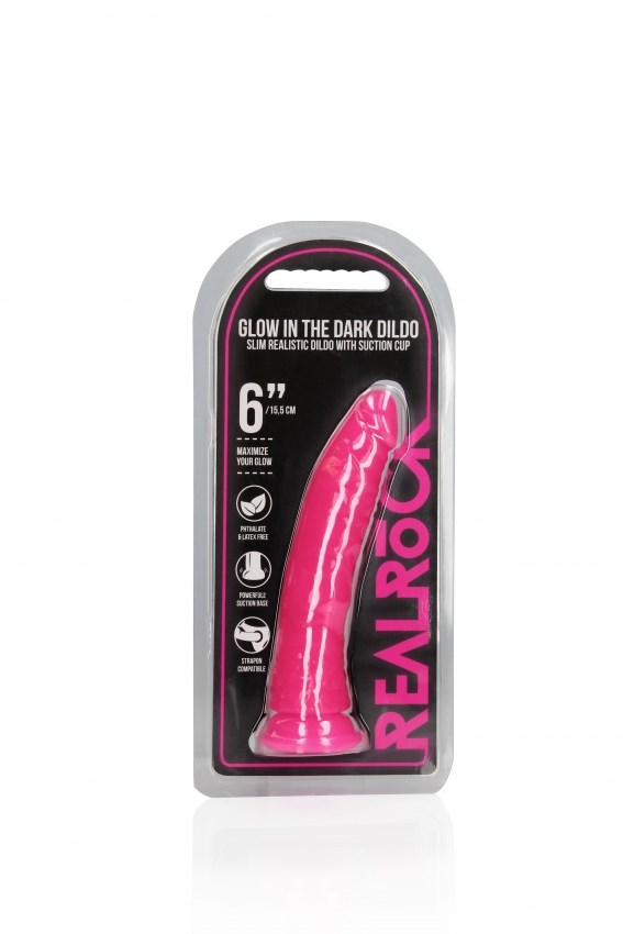 Glow in the Dark - Realistisk Dildo med sugkopp 15,5 cm