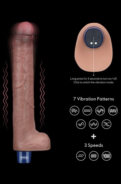 Real Softee Vibrating Dildo Brown 26,5 cm