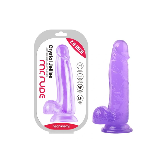 Realistic Penis Crystal Jellies Purple 20 cm