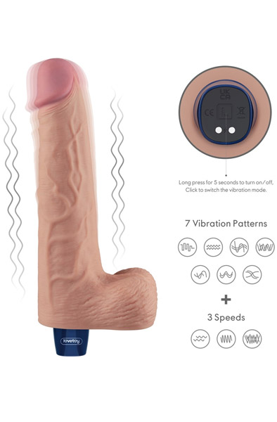 Rechargeable Vibrating Dildo 25,3 cm