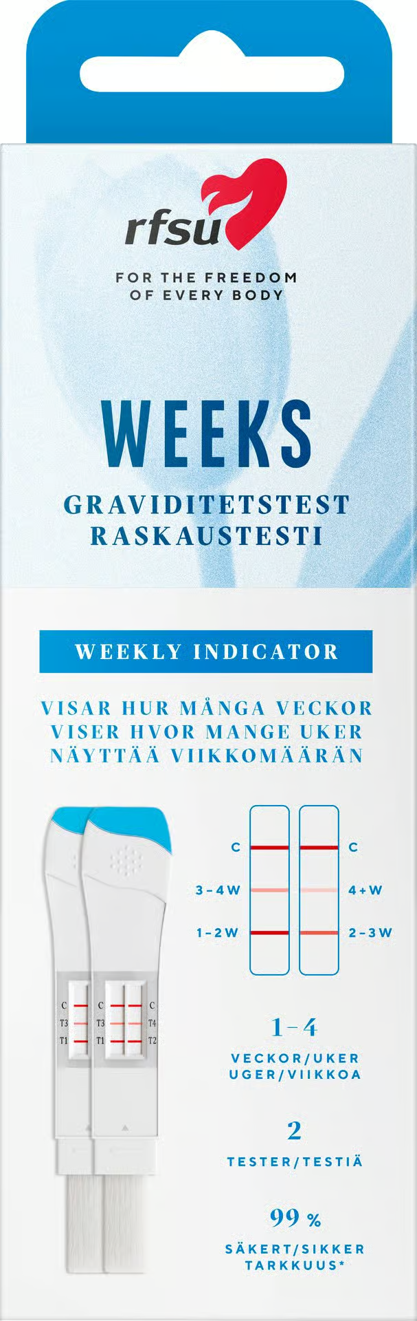 RFSU Weeks – Graviditetstest med veckoindikator 2 st