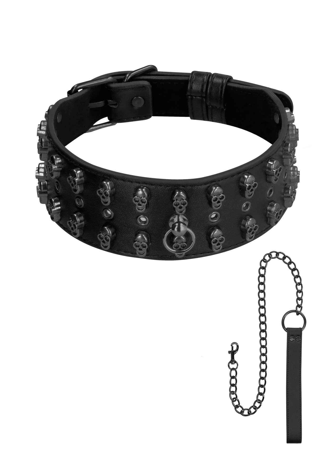 Ouch! Skulls and Bones - Halsband med Dödskallar och Koppel