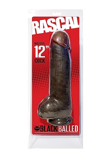 BLACK BALLED 12" MASSIVE DILDO