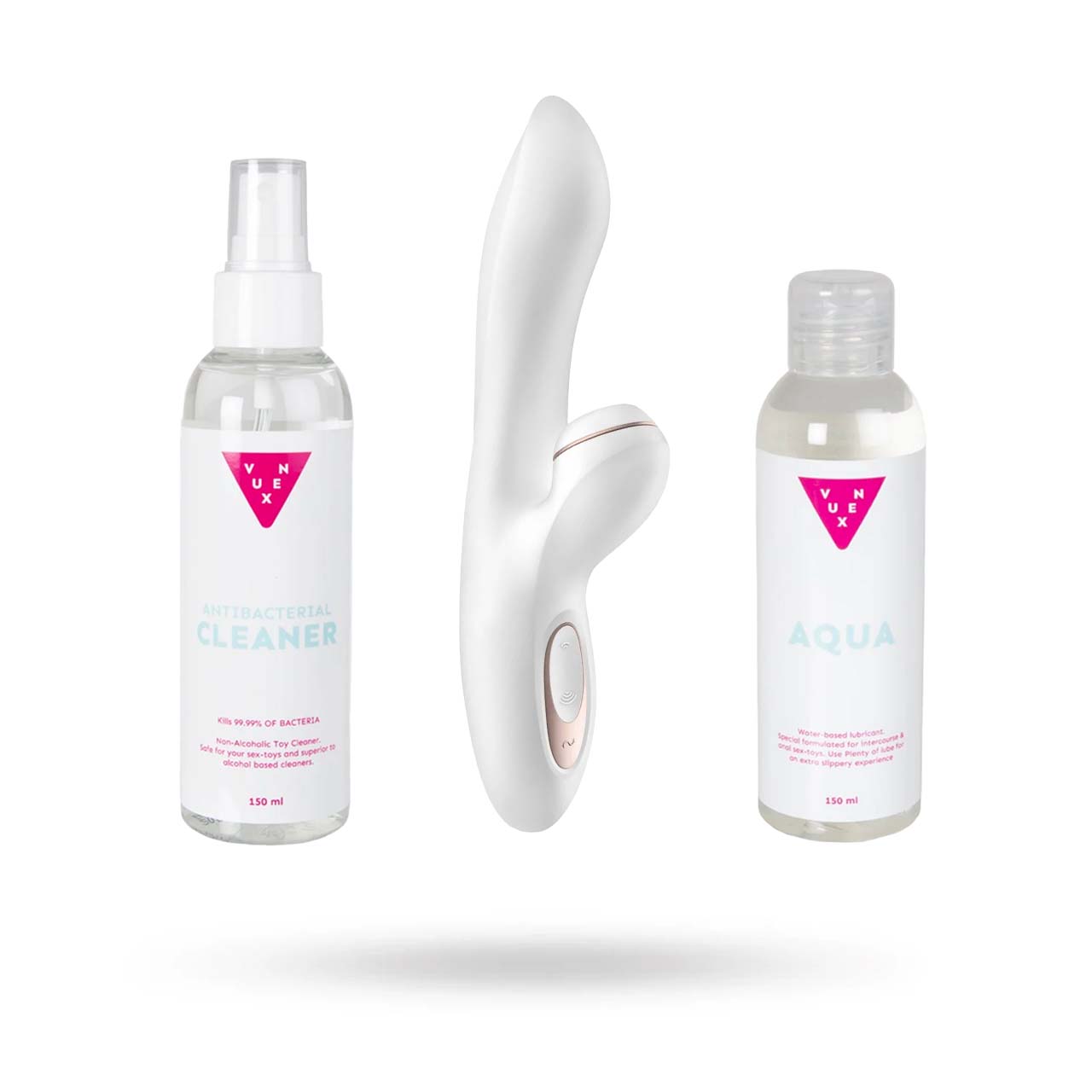 KIT MED SATISFYER PRO G-SPOT RABBIT, VATTENBASERAT GLIDMEDEL & TOY CLEANER 2X150 ML