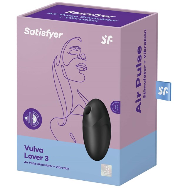 SATISFYER VULVA LOVER 3 LUFTTRYCKSVIBRATOR SVART