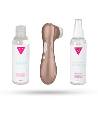 Kit med Satisfyer Pro 2 + Vuxen Aqua Glidmedel & Toy Cleaner 2x150 ml