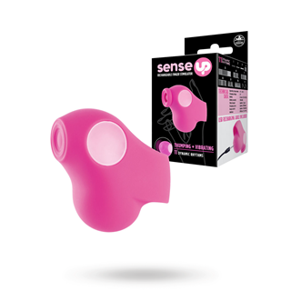 Sense Up Thumping Rechargeable Finger Vibrator - Pink