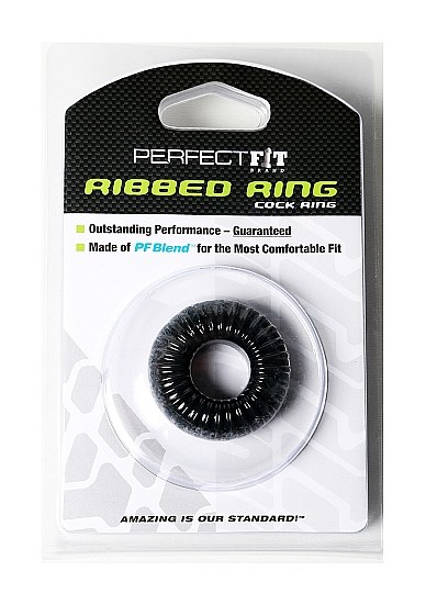 Ribbed Ring - SVART