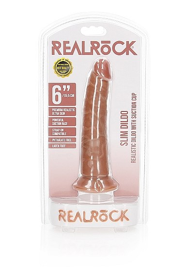 realrock - Slim Realistic Dildo with Suction Cup - 6''/ 15,5 cm