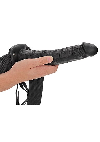 Hollow Strap-on without Balls 24,5 cm - svart