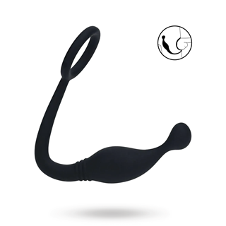 Silicone Cockring With Prostate Stimulator - M - Black
