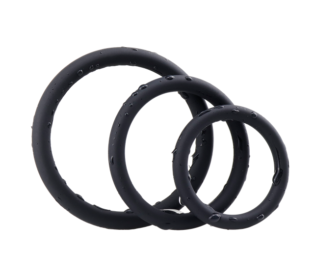 Silicone Ring Set 3-pack Black