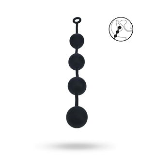 Silicone Round Anal Balls - Xxl - 60mm - Black