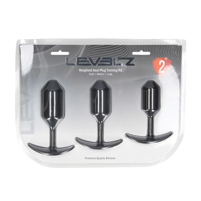 Silicone Weighted Anal Plug Training Set of 3 - Black