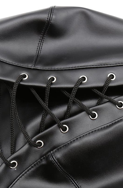 Slave Hood With Eye Mask & Breathable Gag Ball