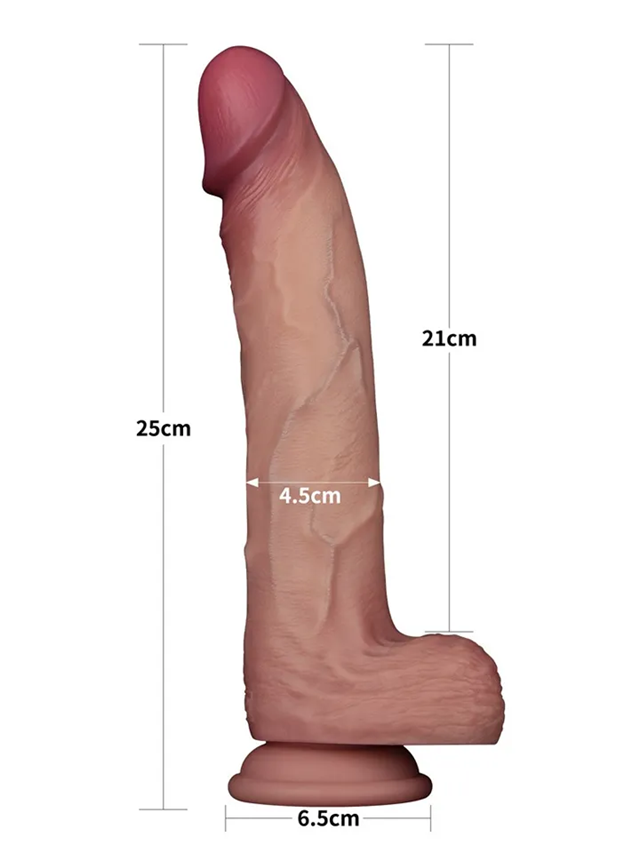 Sliding Skin Pro II Dual Layer Silicone Dildo 25 cm