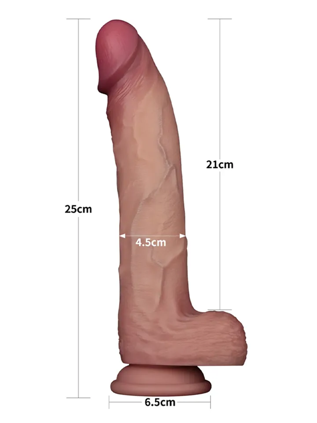Sliding Skin Pro II Silicone Vibrating Dildo 25 cm