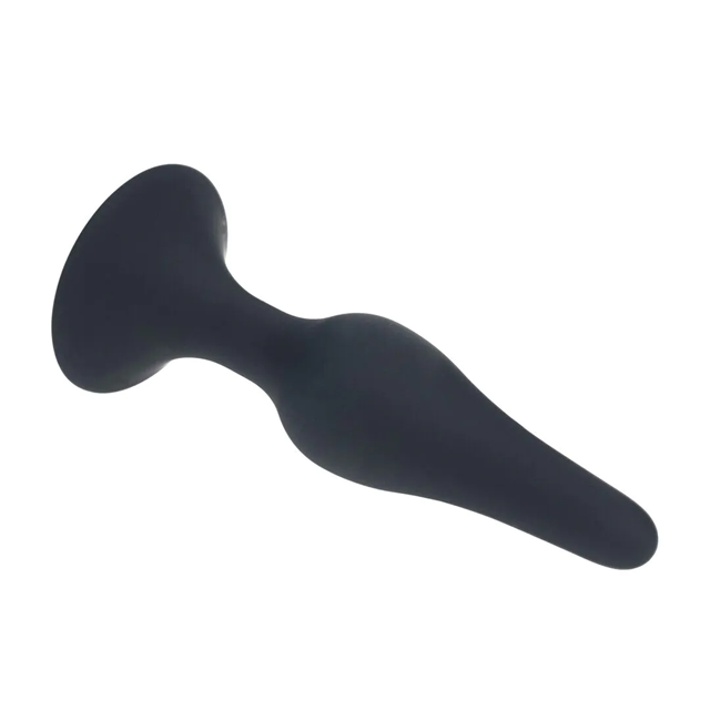 Slim Silicone Anal Plug - S - Black