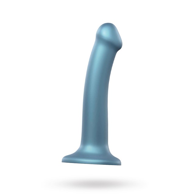 Mono Density Dildo Metallic Shine Blue - 18 cm
