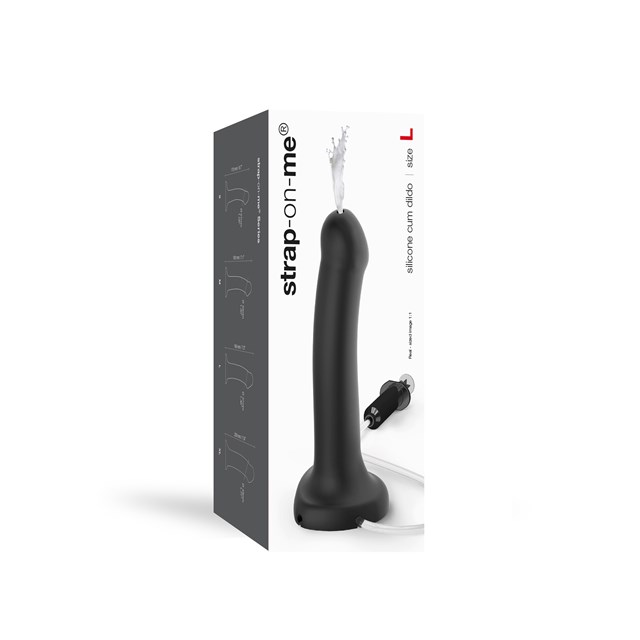 SEMI-REALISTIC CUM DILDO LARGE - Black