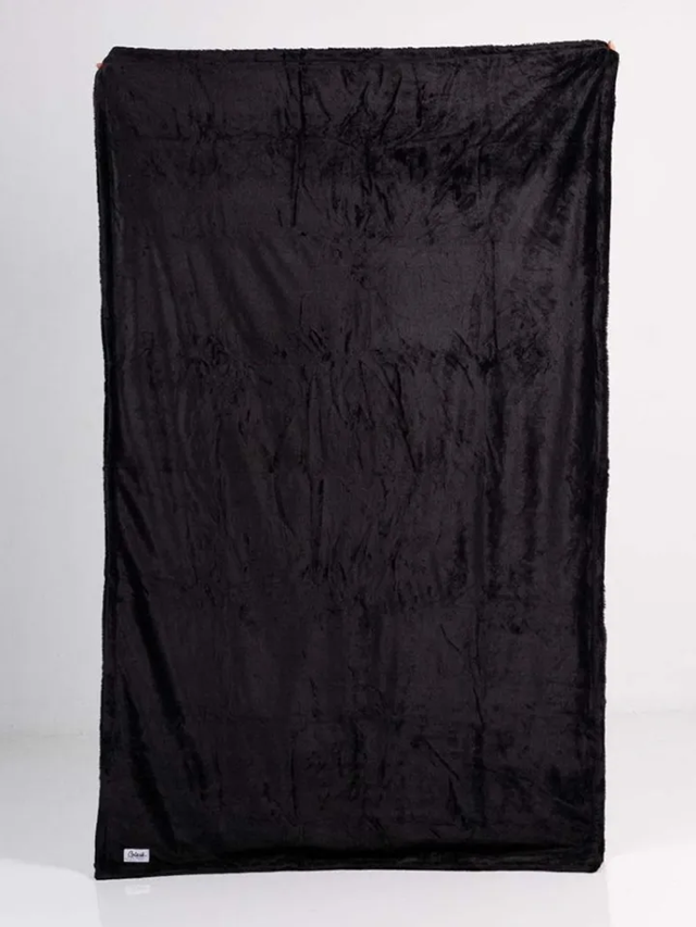 Splash Blanket Furlush Black On Black Medium