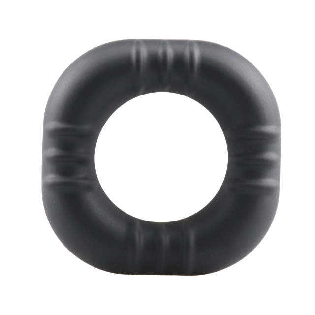 Square Fit Silicone Cock Ring Black