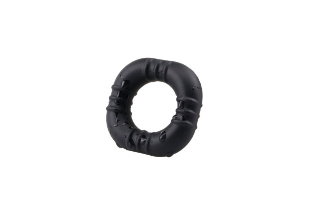 Square Fit Silicone Cock Ring Black