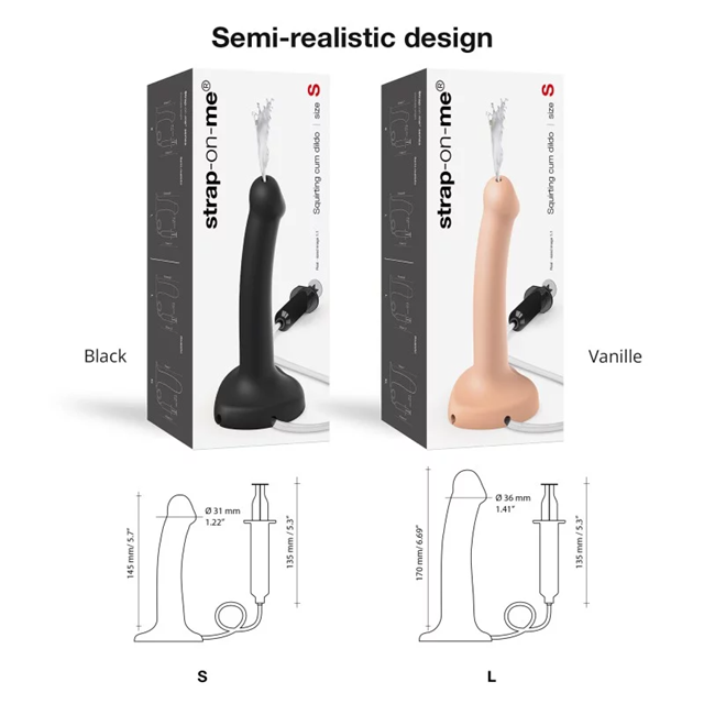 Squirting Dildo Cum Svart - Large